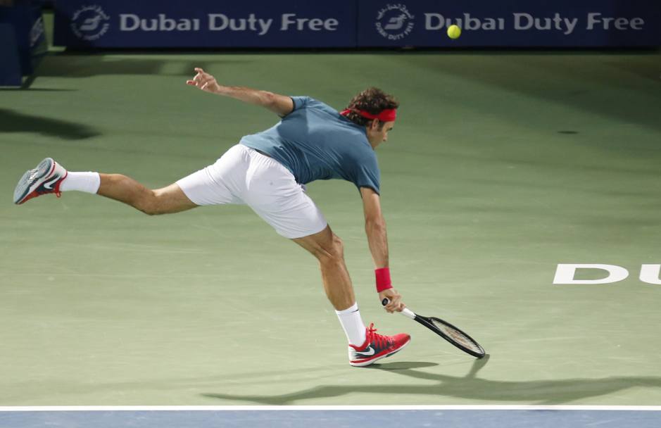 Roger Federer in difficoltà. Afp